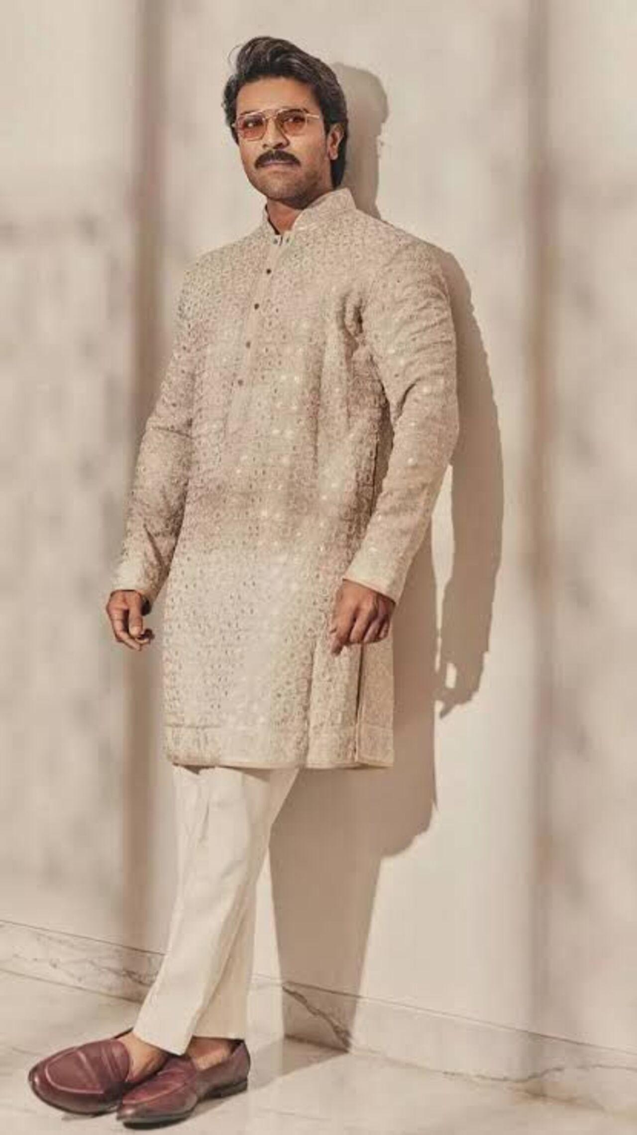 Kurta set, Nehru jackets, and neo-bandhgala looks, Ram Charan nails this festive fashion outfit with understated elegance.